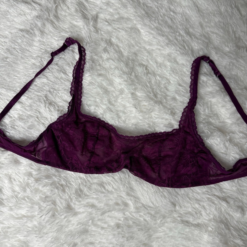 AdoreMe Lace Burgundy Purple Underwire Bra 36B